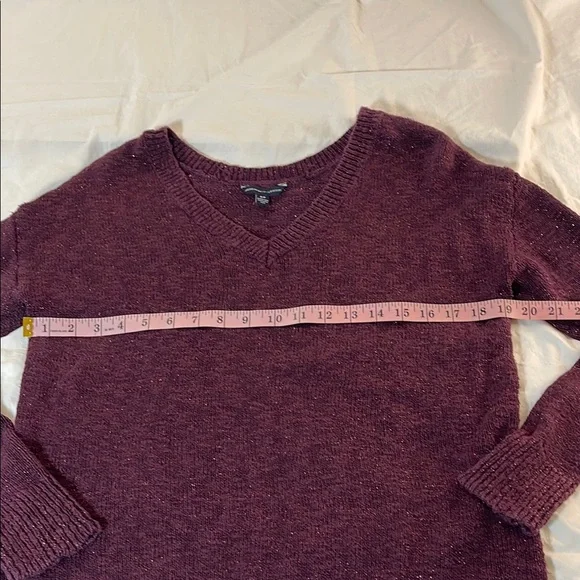 American Eagle Outfitters Rich Burgundy V-Neck Sweater - Picture 2 of 11